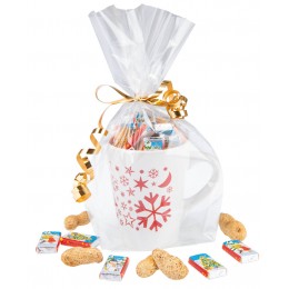 Weihnachtstasse Stars rot 70g neutral